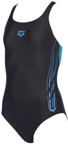 Girl's swimsuit Arena Stamp Swim Pro Back One Piece Junior Black/Turquoise Girl's swimsuit Arena Stamp Swim Pro Back One Piece Junior Black/Turquoise
