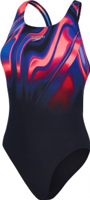 Women's swimwear Speedo Placement Digital Powerback Black/Phoenix Red/Blue Flame/Ultraviolet Women's swimwear Speedo Placement Digital Powerback Black/Phoenix Red/Blue Flame/Ultraviolet