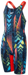 Speedo Fastskin Endurance+ Max Openback Kneeskin Girls Dark Teal/Picton Blue/Siren Red Speedo Fastskin Endurance+ Max Openback Kneeskin Girls Dark Teal/Picton Blue/Siren Red