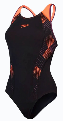 Speedo Placement Laneback Black/Siren Red/Plum Dandy