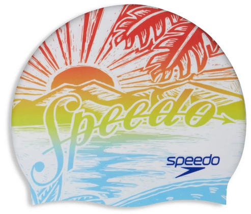 Speedo Slogan Print Cap Volcanic Orange Sunset