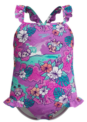 Speedo LTS Digi Frill Thinstrap Girls Violet/White