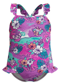 Speedo LTS Digi Frill Thinstrap Girls Violet/White