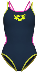 Arena One Women's Double Cross Back Navy Fluo/Soft Green
