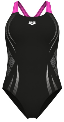 Arena Poseidonia Swim Pro Back Black/Shocking Pink
