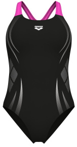 Arena Poseidonia Swim Pro Back Black/Shocking Pink