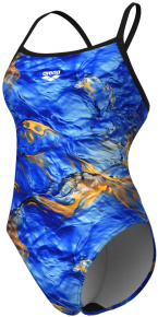 Arena Performance Gold Leaves Challenge Back Blue River Multi/Black