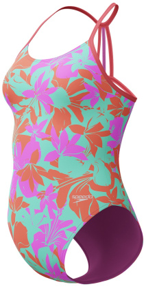 Speedo Allover Lane Line Back Girls Kaluna Floral/Arctic Glass