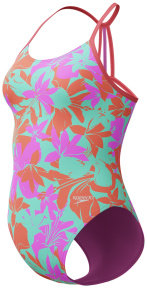 Speedo Allover Lane Line Back Girls Kaluna Floral/Arctic Glass